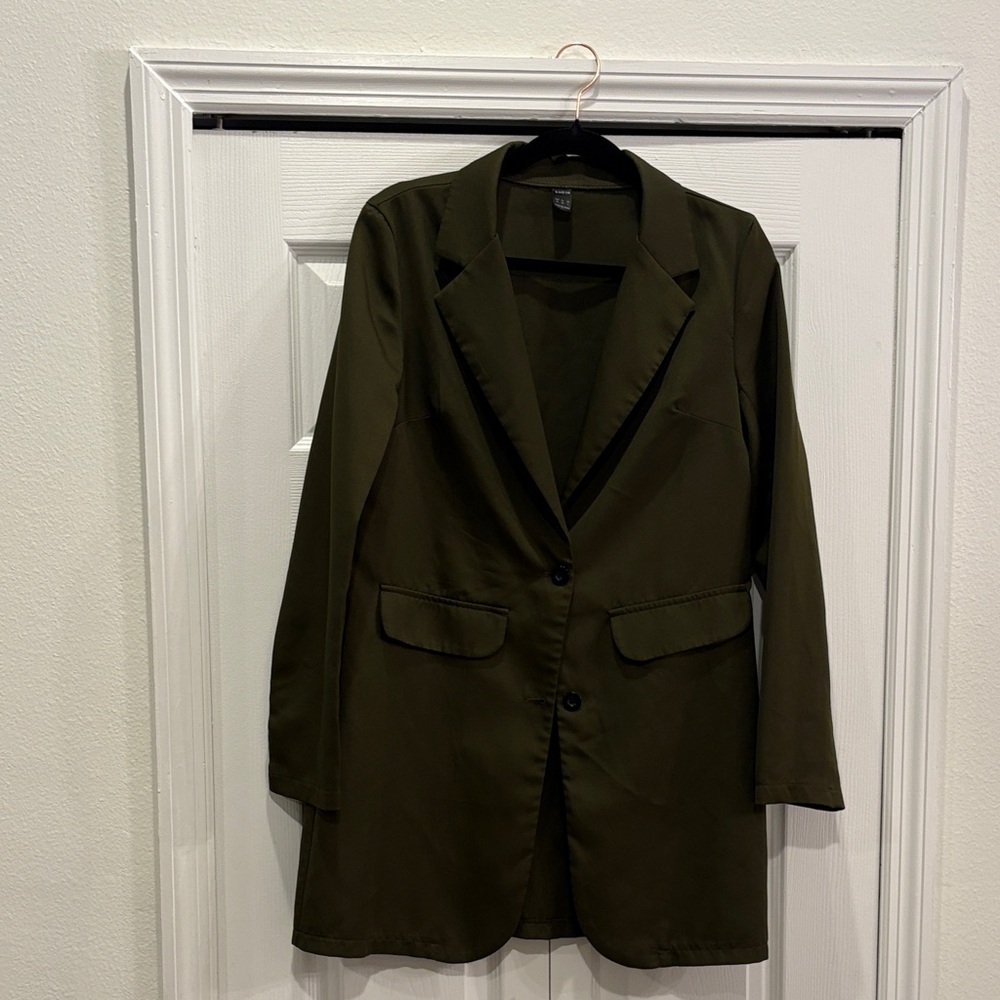 SHEIN Dark Olive Blazer Jacket